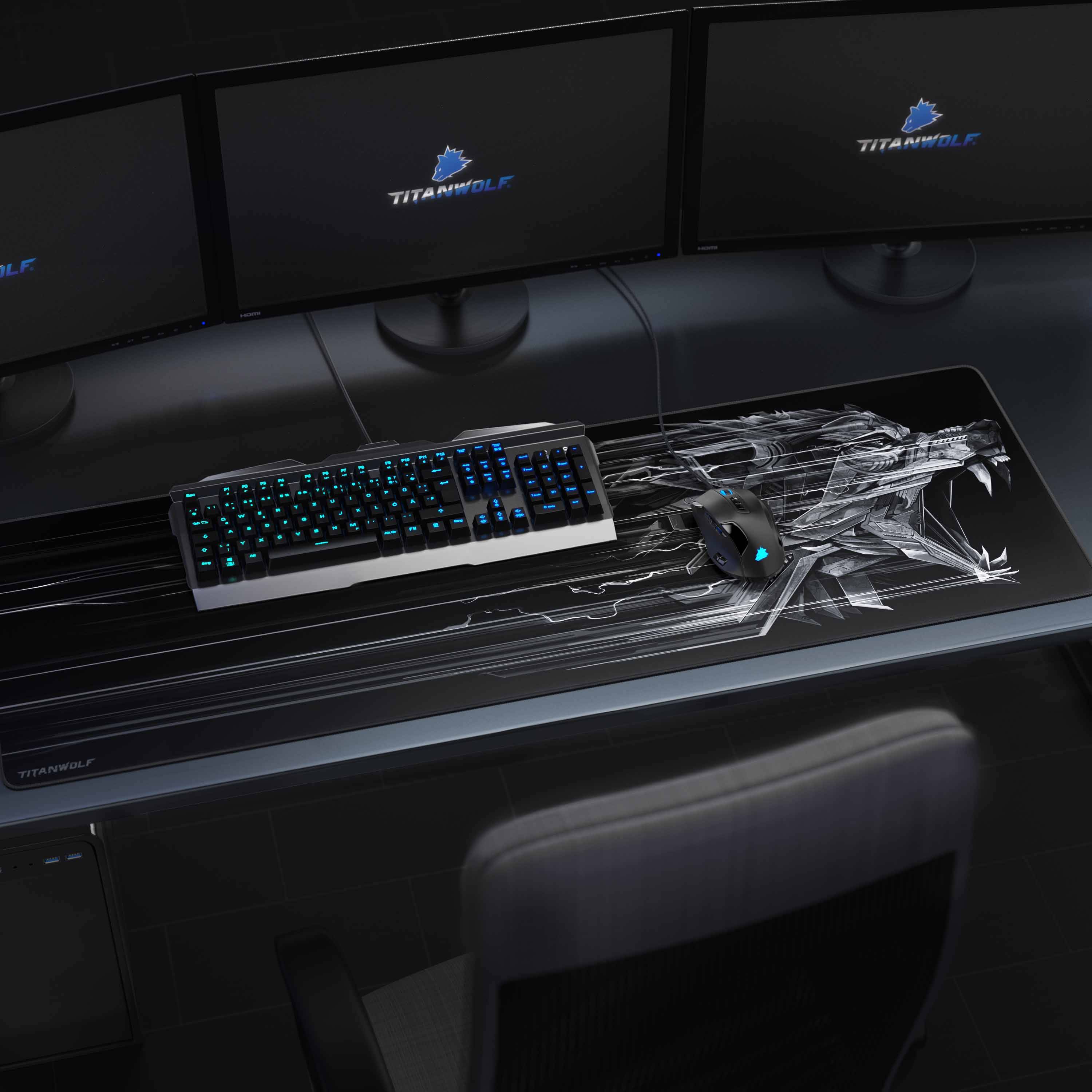 Titanwolf Gaming Mauspad, XXXL Speed Mousepad 1200 x 400 mm, Geschwindigkeit & Präzision, Epsilon