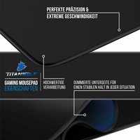 Titanwolf Gaming Mauspad, XXXL Speed Mousepad 1200 x 600 mm, Geschwindigkeit & Präzision, Schriftzug Alpha Titanwolf Gaming Mauspad, XXXL Speed Mousepad 1200 x 600 mm, Geschwindigkeit & Präzision, Schriftzug Alpha