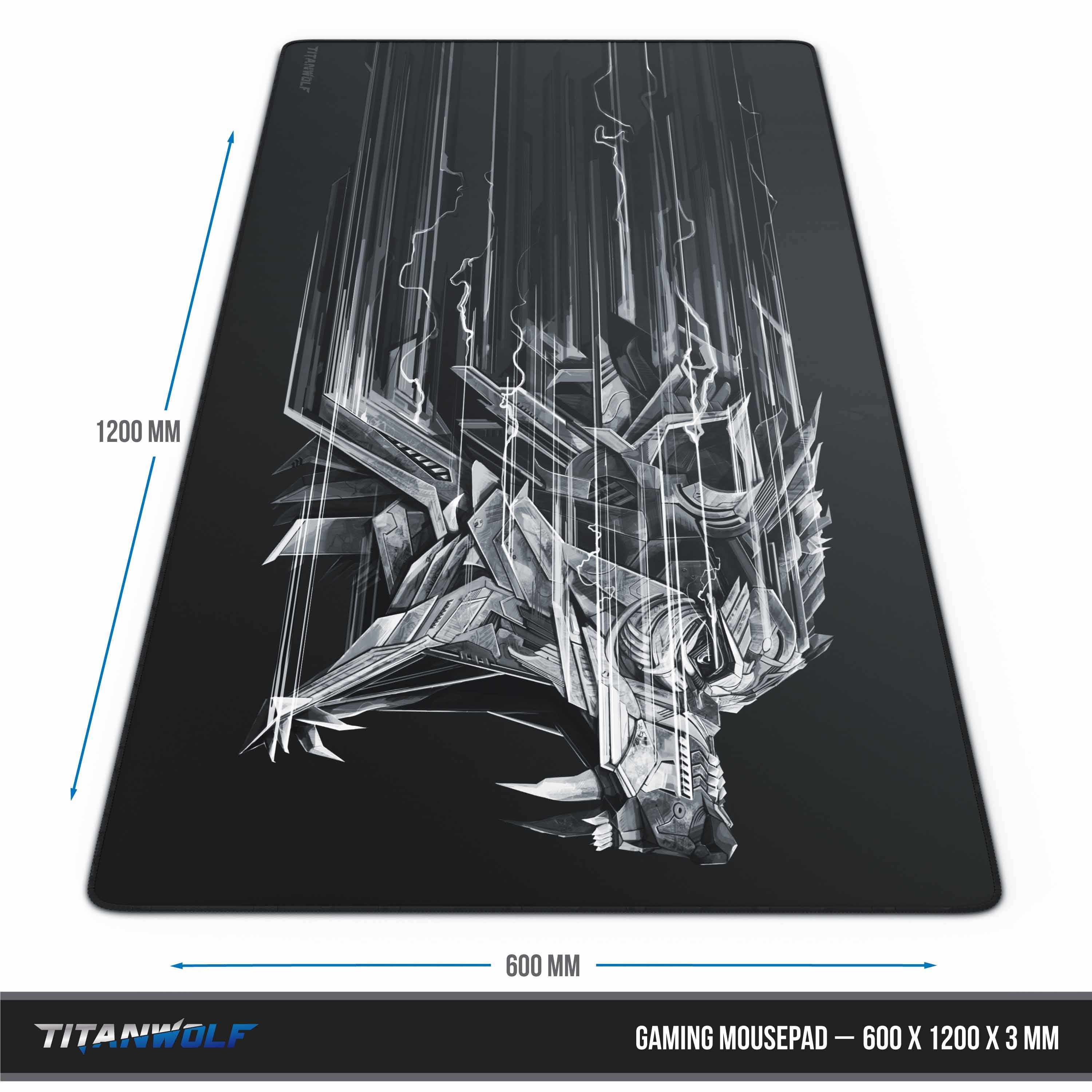 Titanwolf Gaming Mauspad, XXXL Speed Mousepad 1200 x 600 mm, Geschwindigkeit & Präzision, Wolf Epsilon