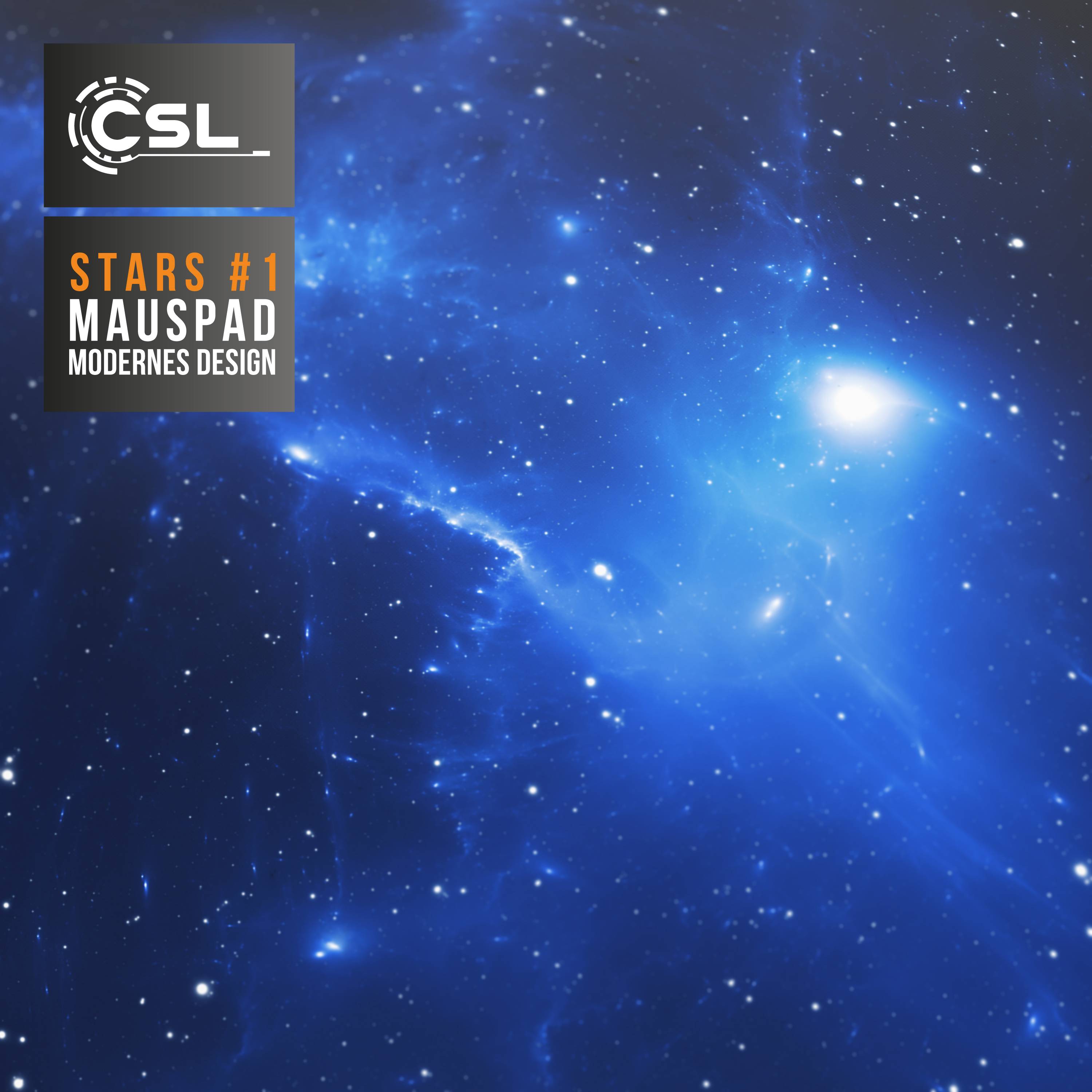 CSL Gaming Mauspad, XXL Schreibtischunterlage 900 x 400mm, Präzision & Geschwindigkeit, Stars Design