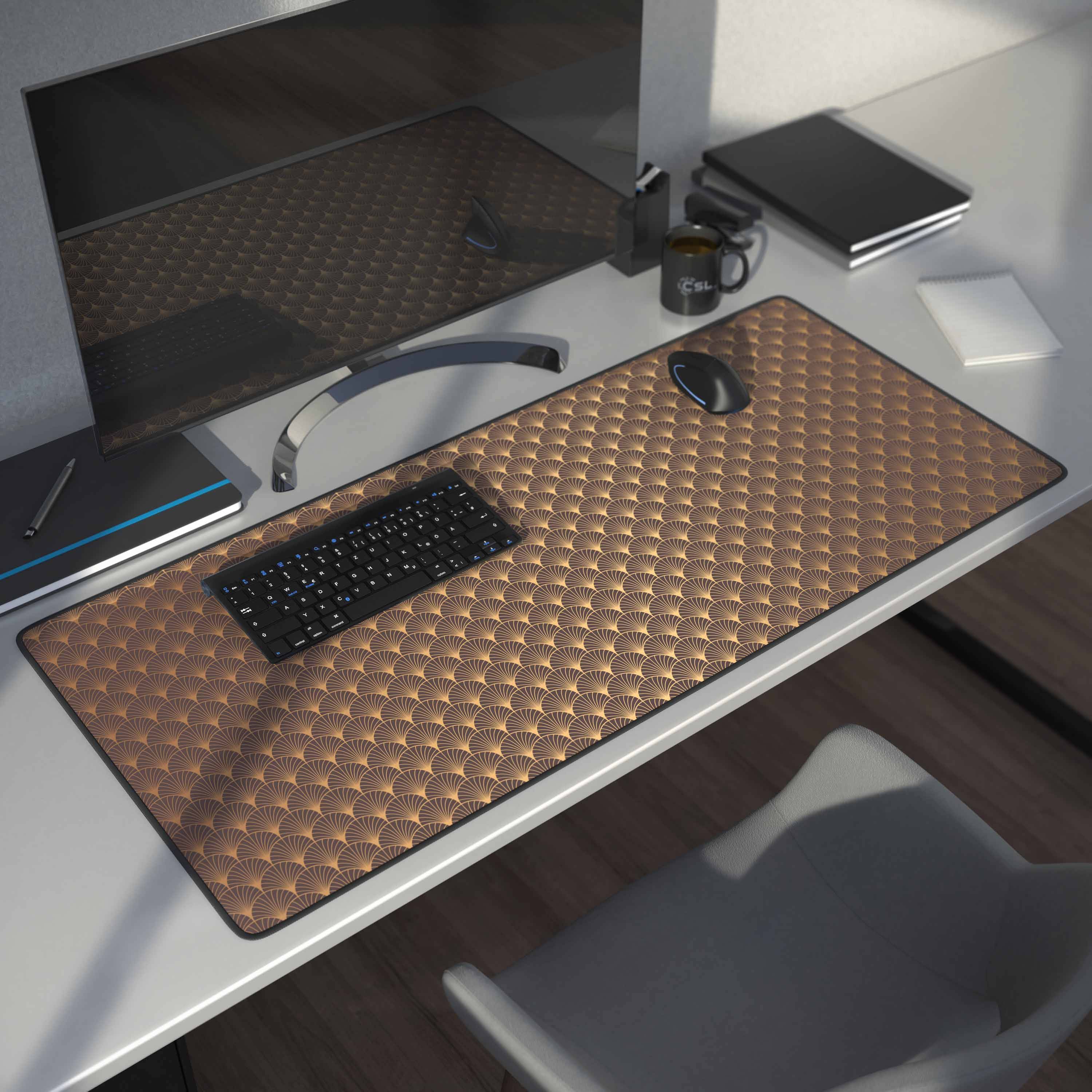 CSL Gaming Mauspad, XXL Schreibtischunterlage 900 x 400mm mit gewebter Microfastertextur, Art Deco