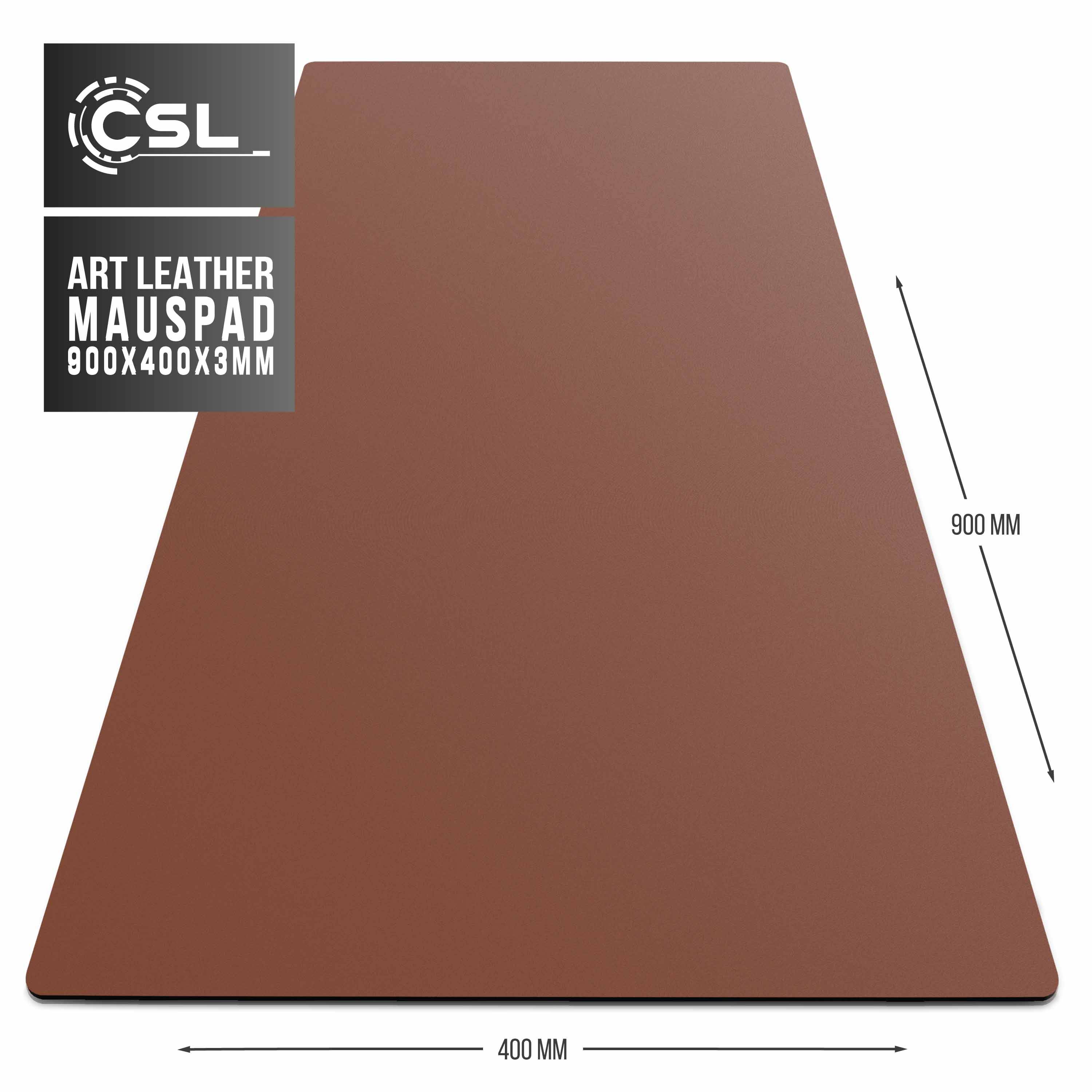 CSL Mauspad Schreibtischunterlage XXL Format Elegante Leder Optik / 900 x 400 mm Mousepad