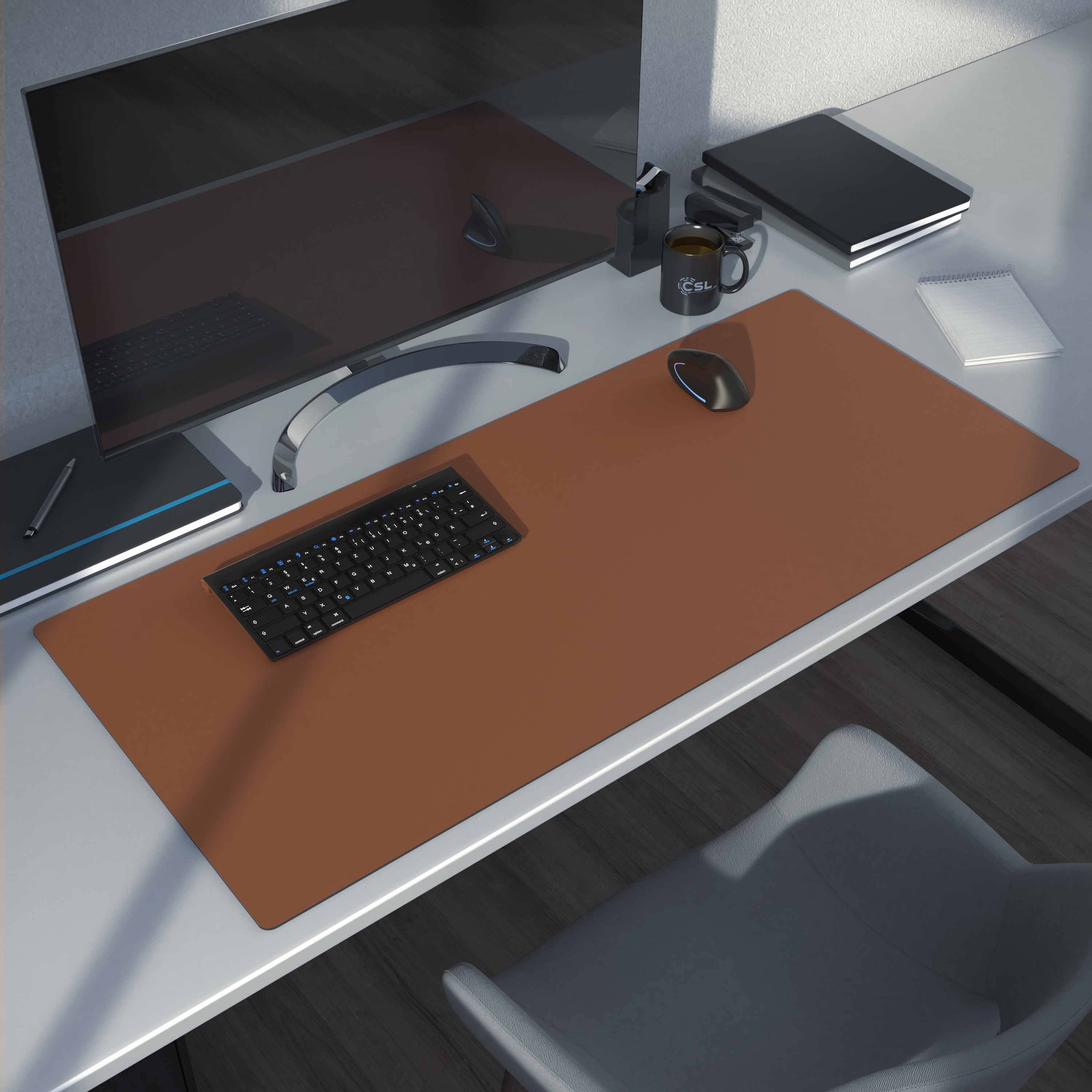 CSL Mauspad Schreibtischunterlage XXL Format Elegante Leder Optik / 900 x 400 mm Mousepad
