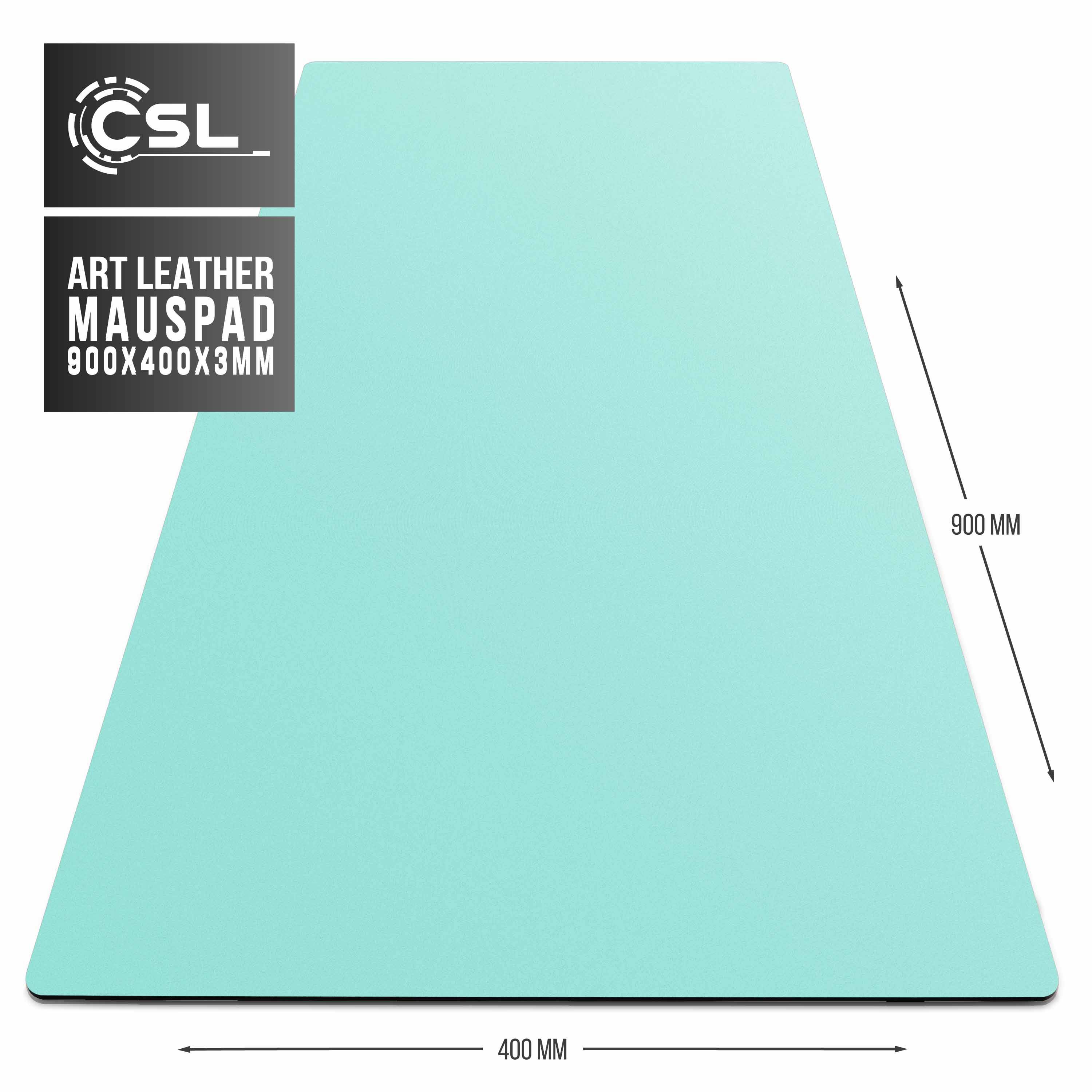 CSL Mauspad, Schreibtischunterlage XXL, Elegante Leder Optik, Mousepad 900 x 400 mm, mintgrün