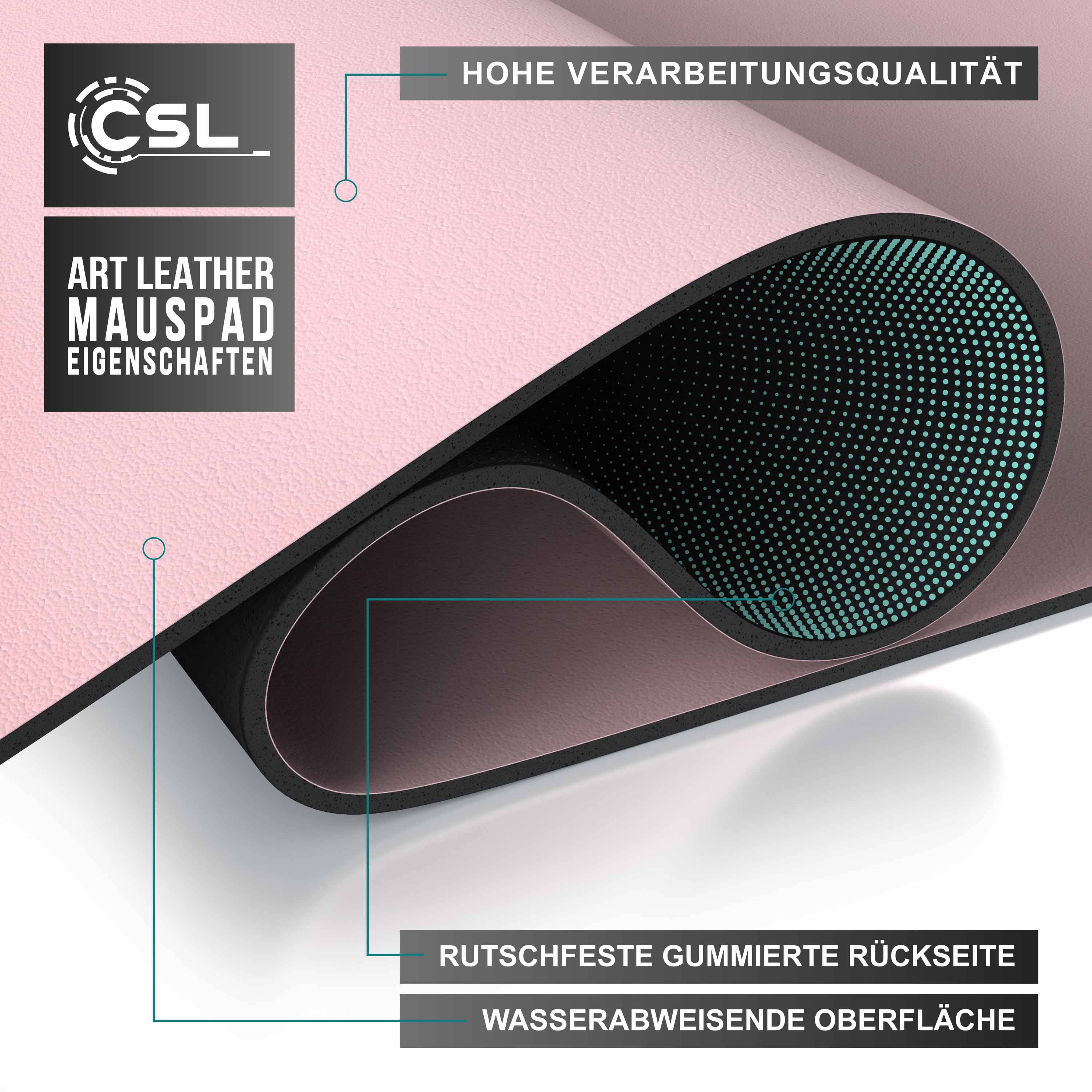 CSL Mauspad Schreibtischunterlage XXL Format Elegante Leder Optik / 900 x 400 mm Mousepad