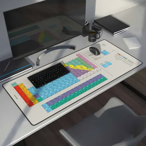 CSL Gaming Mauspad, XXL Schreibtischunterlage 900 x 400mm, Präzision & Geschwindigkeit, Periodensystem CSL Gaming Mauspad, XXL Schreibtischunterlage 900 x 400mm, Präzision & Geschwindigkeit, Periodensystem