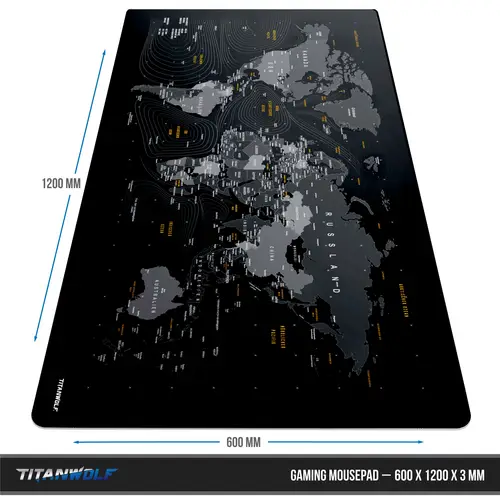 Titanwolf Gaming Mauspad, XXXL Speed Mousepad 1200 x 600 mm, Geschwindigkeit & Präzision, Weltkarte deutsch Titanwolf Gaming Mauspad, XXXL Speed Mousepad 1200 x 600 mm, Geschwindigkeit & Präzision, Weltkarte deutsch