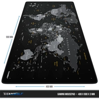 Titanwolf Gaming Mauspad XXL, glattes Stoffgewebe, Speed Mousepad 900 x 400mm große Fläche, Weltkarte deutsch Titanwolf Gaming Mauspad XXL, glattes Stoffgewebe, Speed Mousepad 900 x 400mm große Fläche, Weltkarte deutsch