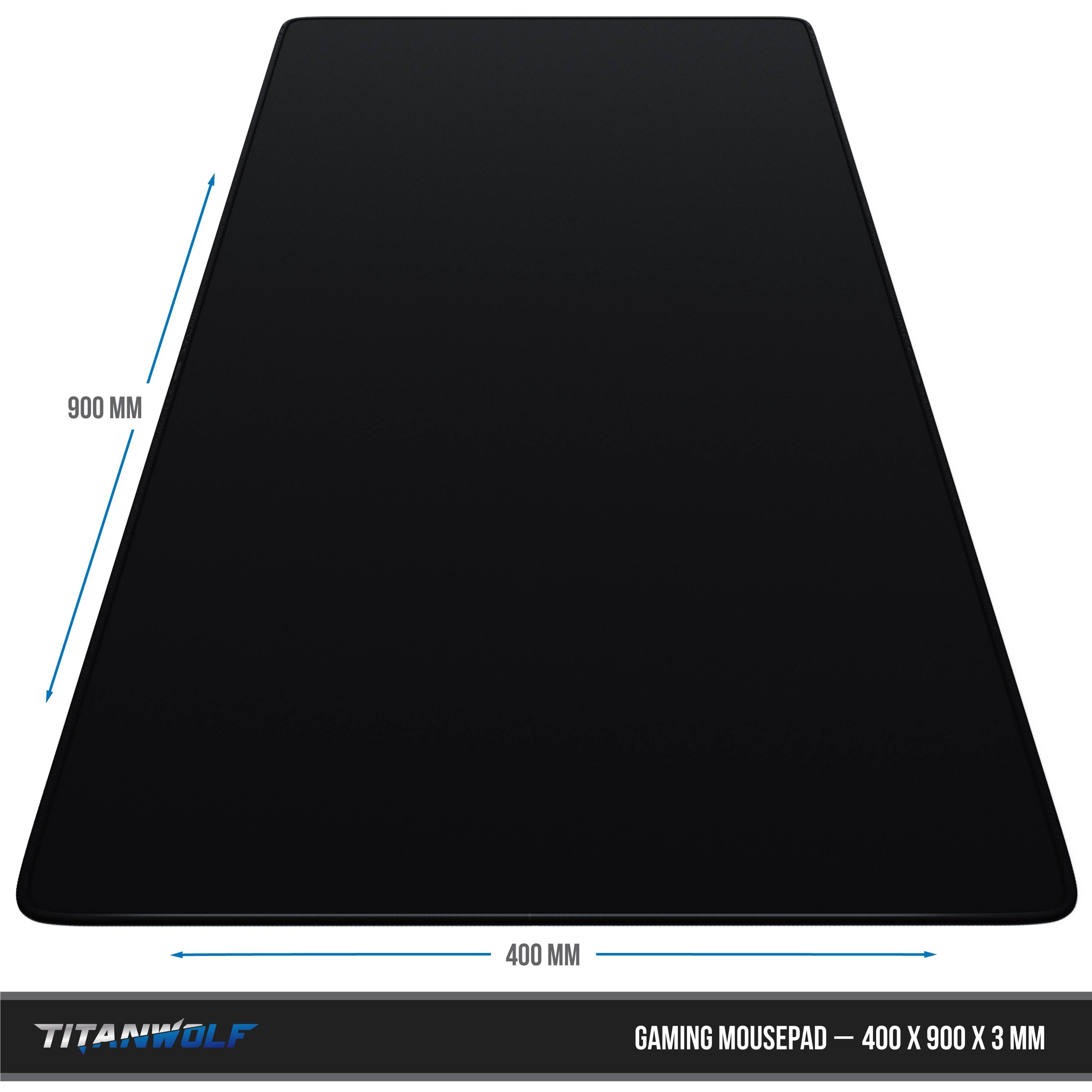 Titanwolf Gaming Mauspad, XXL Speed Gaming Mousepad / Extragroße Fläche von 900 x 400mm, schwarz