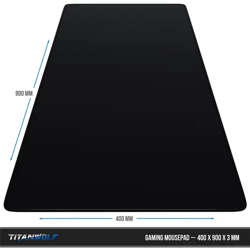 Titanwolf Gaming Mauspad, XXL Speed Gaming Mousepad / Extragroße Fläche von 900 x 400mm, schwarz Titanwolf Gaming Mauspad, XXL Speed Gaming Mousepad / Extragroße Fläche von 900 x 400mm, schwarz