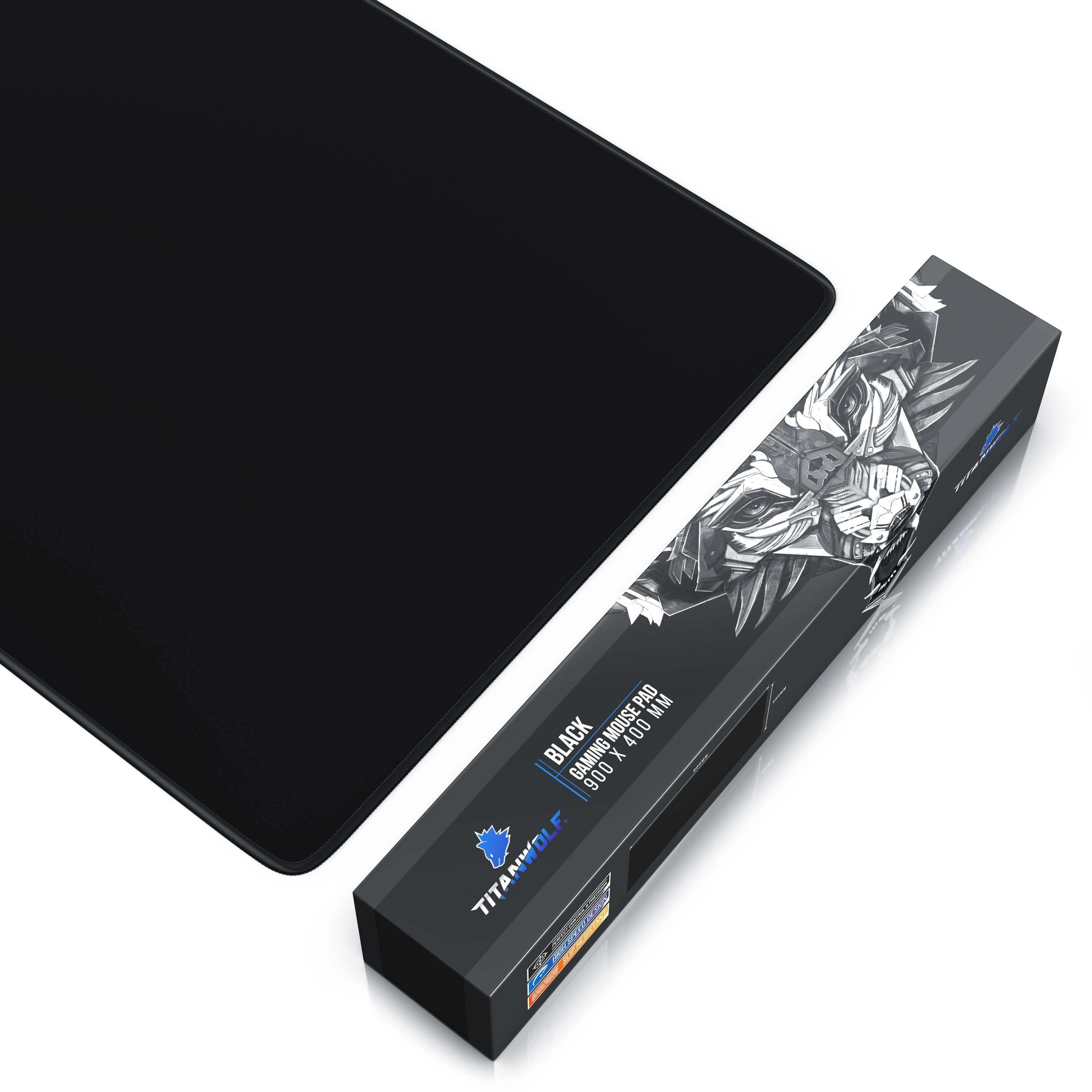 Titanwolf Gaming Mauspad, XXL Speed Gaming Mousepad / Extragroße Fläche von 900 x 400mm, schwarz