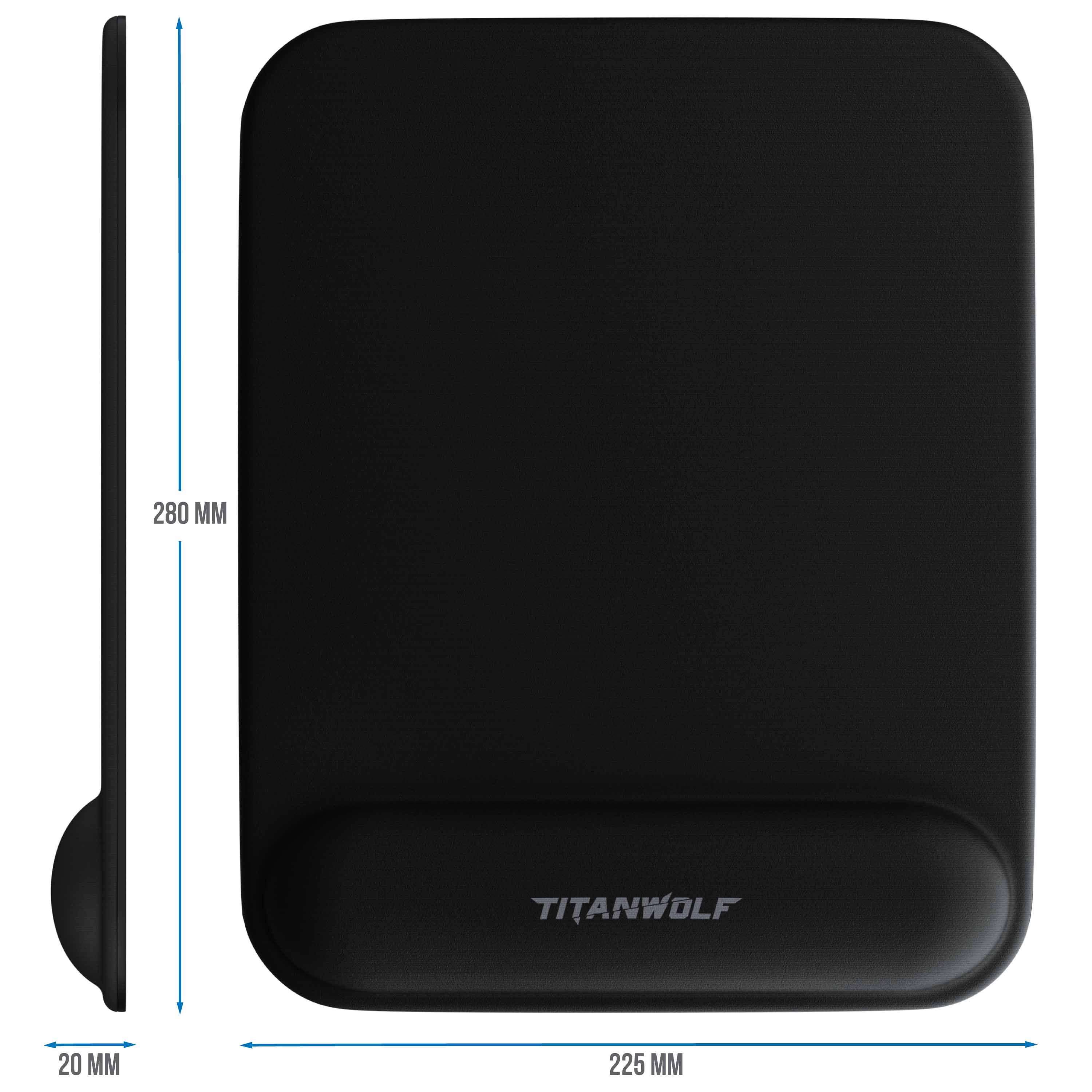 Titanwolf Gel Mauspad mit Handgelenkpolster Office Mousepad mit Handgelenkauflage