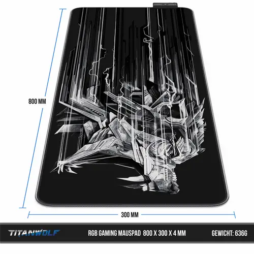 Titanwolf RGB Gaming Mauspad, Mousepad XL 800 x 300mm verbessert Präzision & Geschwindigkeit, Epsilon Titanwolf RGB Gaming Mauspad, Mousepad XL 800 x 300mm verbessert Präzision & Geschwindigkeit, Epsilon