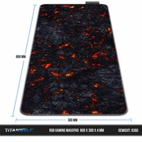 Titanwolf RGB Gaming Mauspad, Mousepad XL 800 x 300mm verbessert Präzision & Geschwindigkeit, Lavamotiv Titanwolf RGB Gaming Mauspad, Mousepad XL 800 x 300mm verbessert Präzision & Geschwindigkeit, Lavamotiv