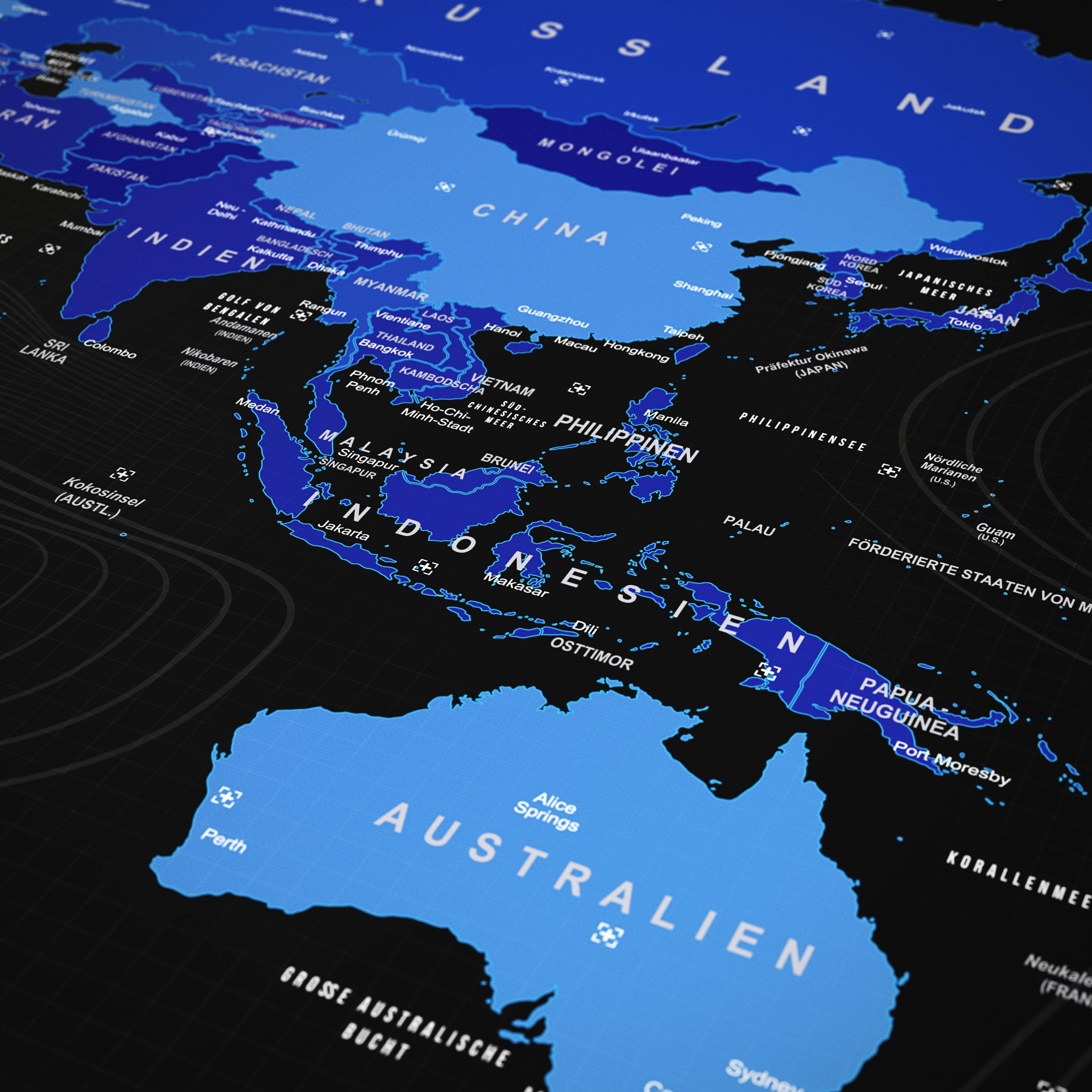 Titanwolf Gaming Mauspad, XXXL Speed Mousepad 1200 x 600 mm, Geschwindigkeit & Präzision, Weltkarte blau