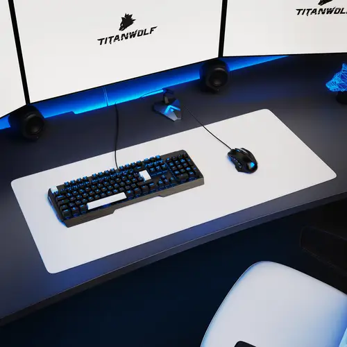 Titanwolf Gaming Mauspad, XXL Speed Gaming Mousepad / Extragroße Fläche von 900 x 400mm, weiß Titanwolf Gaming Mauspad, XXL Speed Gaming Mousepad / Extragroße Fläche von 900 x 400mm, weiß