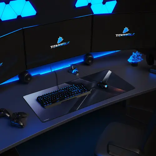 Titanwolf Gaming Mauspad, 900 x 400mm XXL Mousepad, verbessert Präzision & Geschwindigkeit, X Motiv Titanwolf Gaming Mauspad, 900 x 400mm XXL Mousepad, verbessert Präzision & Geschwindigkeit, X Motiv