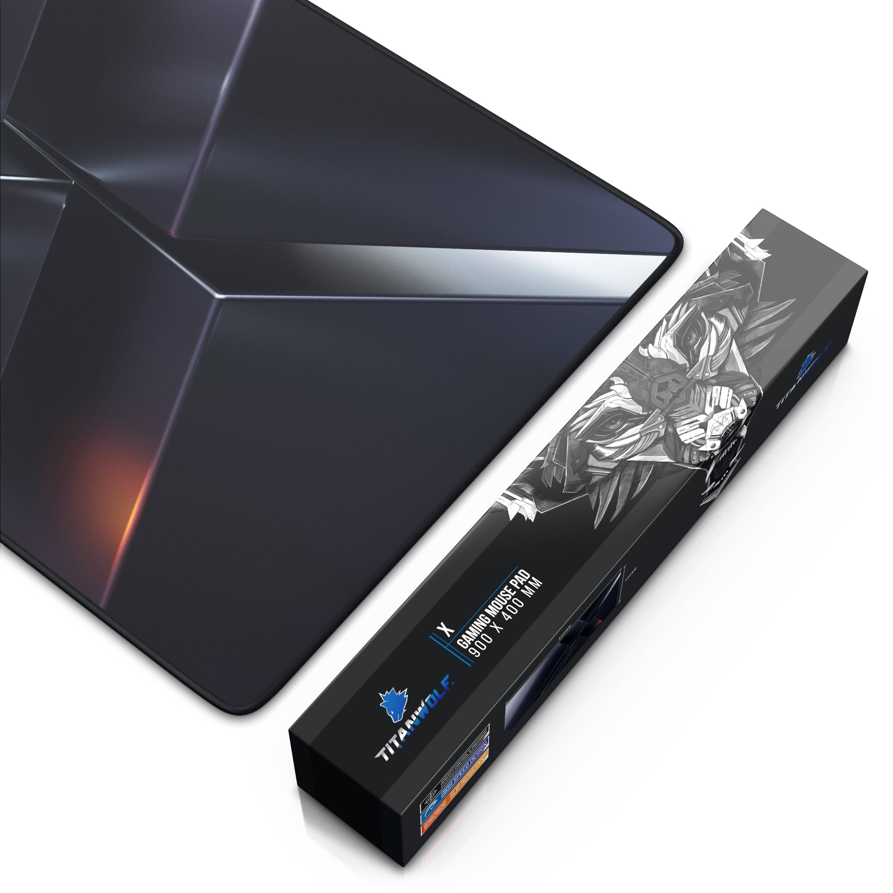 Titanwolf Gaming Mauspad, 900 x 400mm XXL Mousepad, verbessert Präzision & Geschwindigkeit, X Motiv