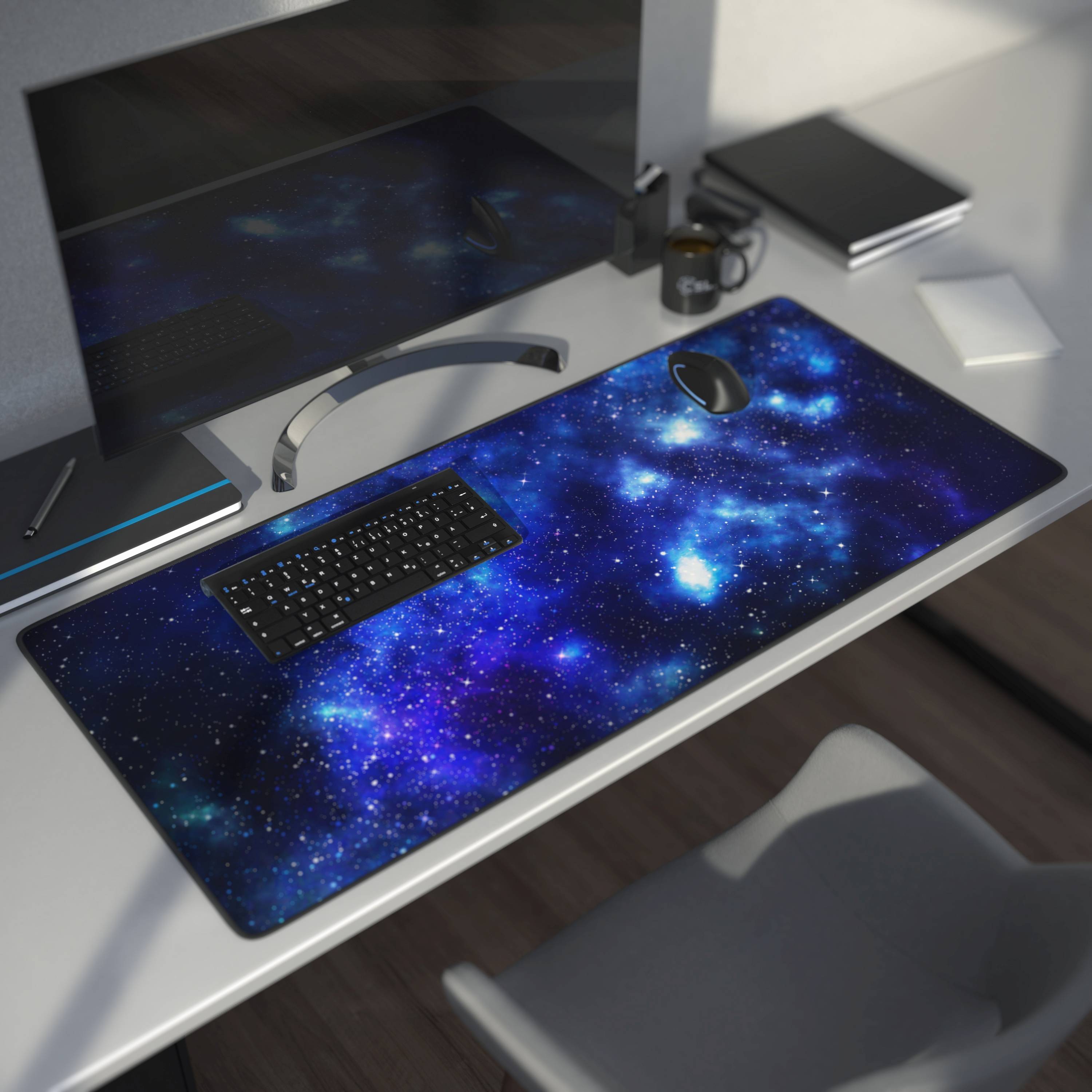 CSL Gaming Mauspad, XXL Schreibtischunterlage 900 x 400mm, Präzision & Geschwindigkeit, Blaue Sterne