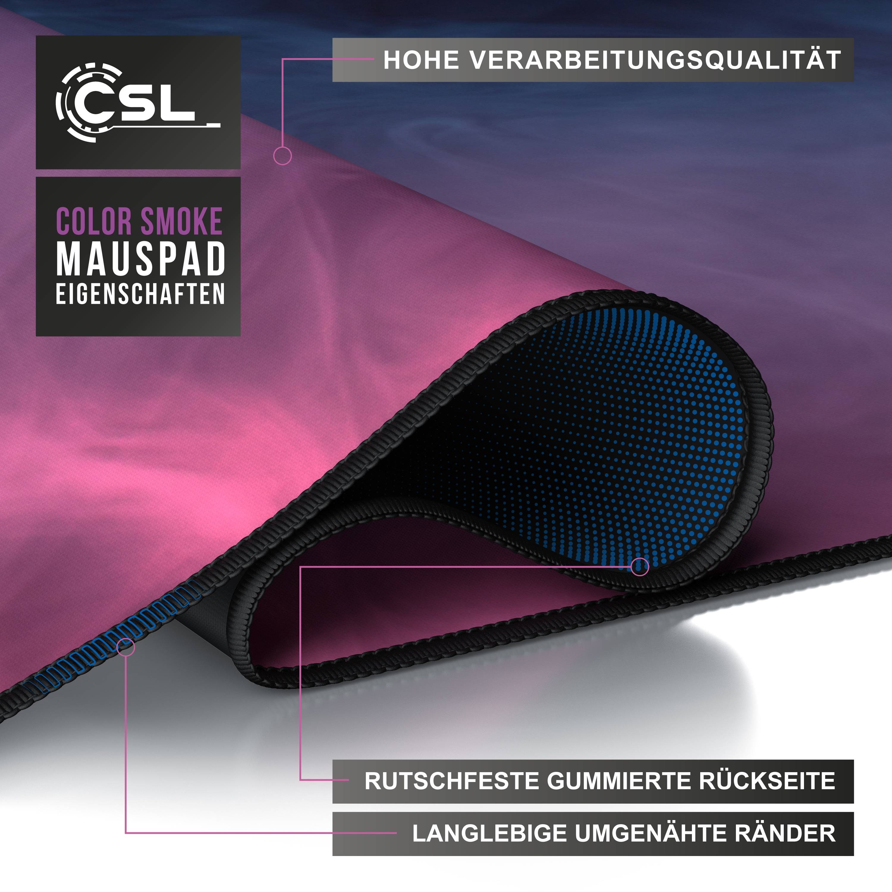 CSL Gaming Mauspad, XXL, Mousepad, 900 x 400 x 3 mm, Tischunterlage, abwaschbar, Farbiger Rauch