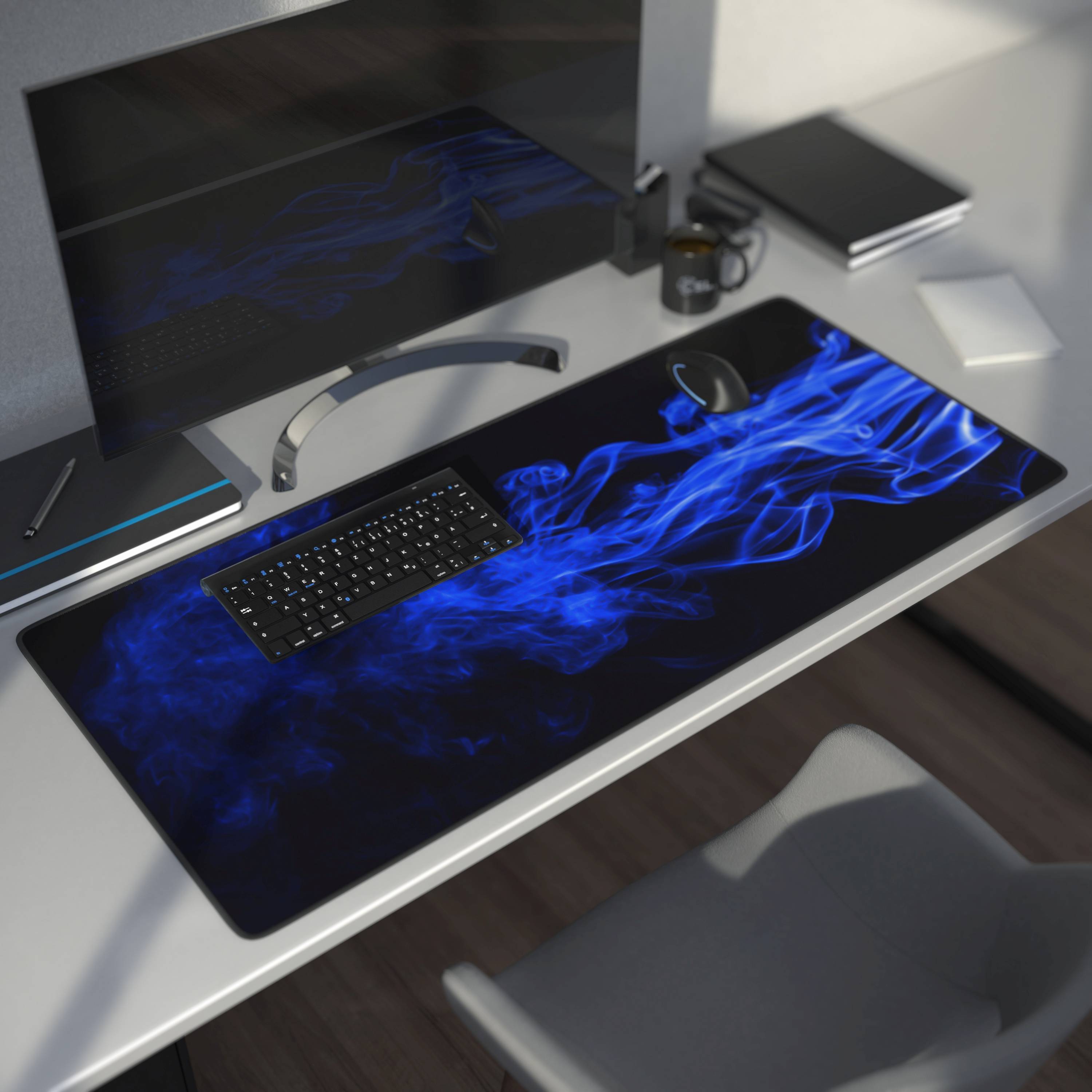 CSL Gaming Mauspad, XXL, Mousepad, 900 x 400 x 3 mm, Tischunterlage, abwaschbar, Blauer Rauch