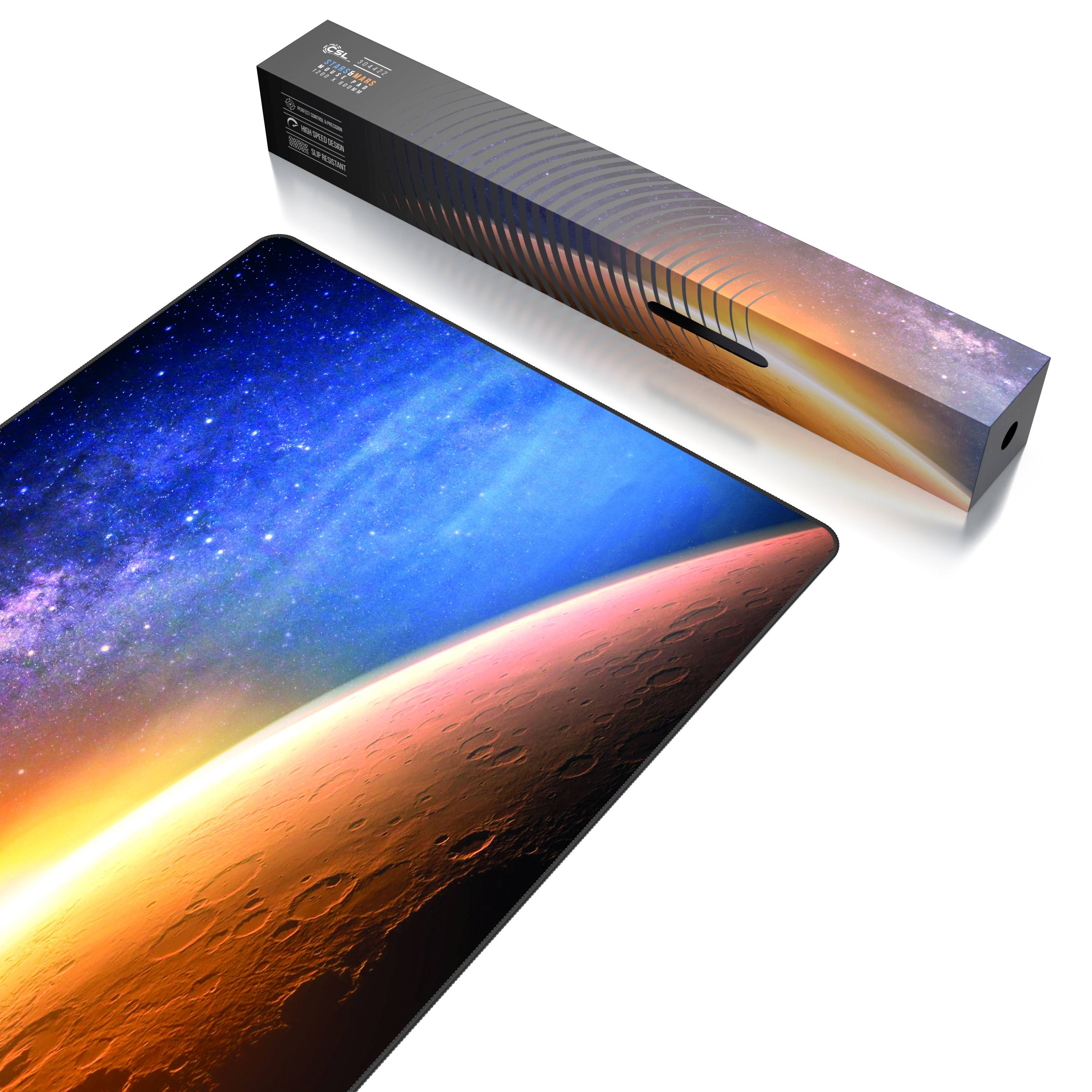 CSL Gaming Mauspad, XXXL 1200 x 600 x 3 mm Schreibtischunterlage extra groß, Abwaschbar, Mars