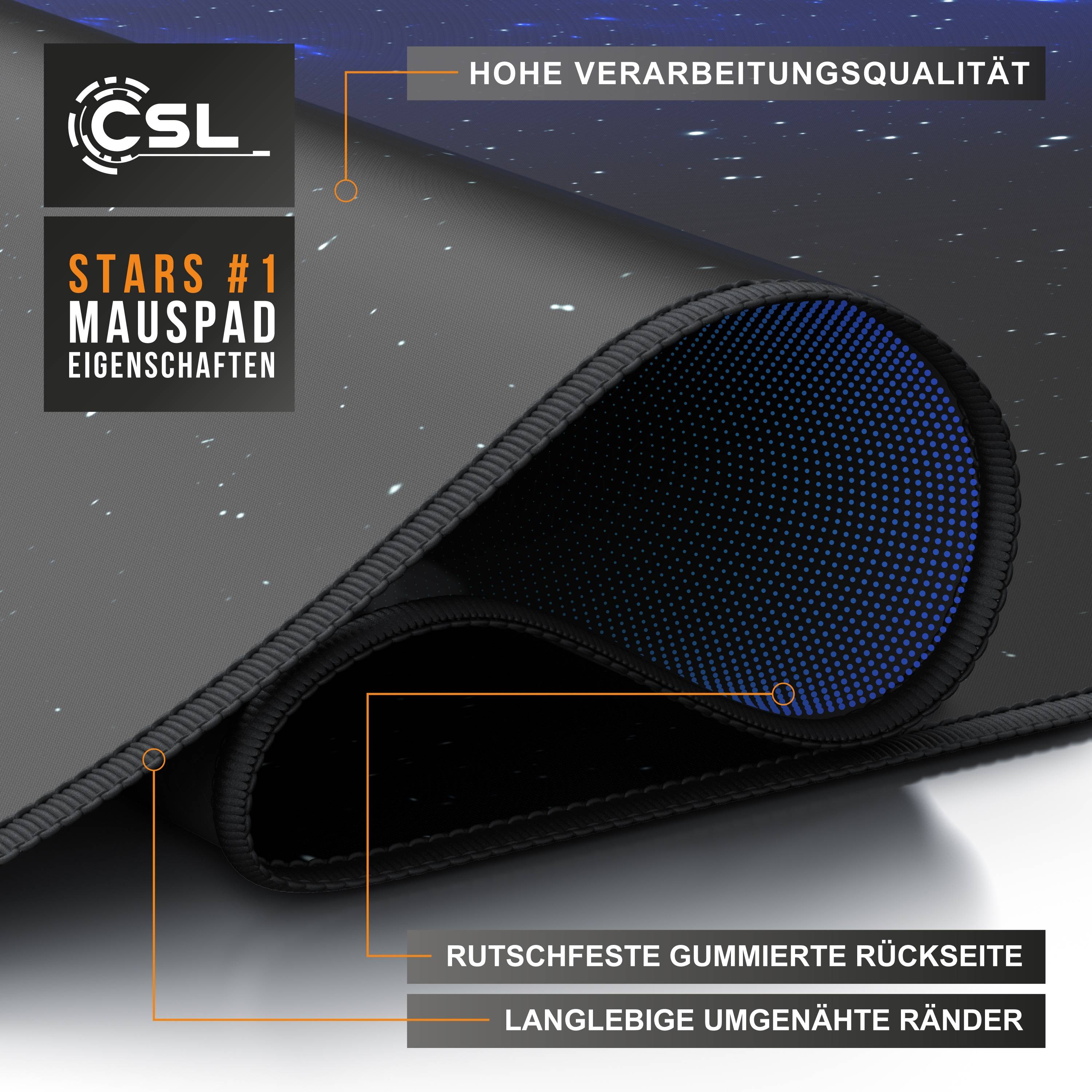CSL Gaming Mauspad, XXXL 1200 x 600 x 3 mm Schreibtischunterlage extra groß, Abwaschbar, Space