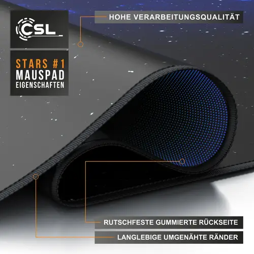 CSL Gaming Mauspad, XXXL 1200 x 600 x 3 mm Schreibtischunterlage extra groß, Abwaschbar, Space CSL Gaming Mauspad, XXXL 1200 x 600 x 3 mm Schreibtischunterlage extra groß, Abwaschbar, Space