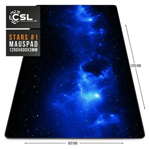 CSL Gaming Mauspad, XXXL 1200 x 600 x 3 mm Schreibtischunterlage extra groß, Abwaschbar, Space CSL Gaming Mauspad, XXXL 1200 x 600 x 3 mm Schreibtischunterlage extra groß, Abwaschbar, Space