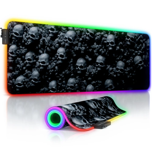 Titanwolf RGB Gaming Mauspad, Mousepad XL 800 x 300mm verbessert Präzision & Geschwindigkeit, Skulls Titanwolf RGB Gaming Mauspad, Mousepad XL 800 x 300mm verbessert Präzision & Geschwindigkeit, Skulls