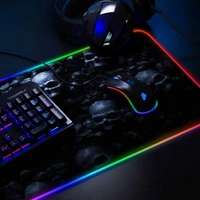 Titanwolf RGB Gaming Mauspad, Mousepad XL 800 x 300mm verbessert Präzision & Geschwindigkeit, Skulls Titanwolf RGB Gaming Mauspad, Mousepad XL 800 x 300mm verbessert Präzision & Geschwindigkeit, Skulls
