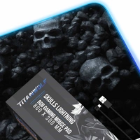 Titanwolf RGB Gaming Mauspad, Mousepad XL 800 x 300mm verbessert Präzision & Geschwindigkeit, Skulls Titanwolf RGB Gaming Mauspad, Mousepad XL 800 x 300mm verbessert Präzision & Geschwindigkeit, Skulls