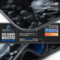 Titanwolf RGB Gaming Mauspad, Mousepad XL 800 x 300mm verbessert Präzision & Geschwindigkeit, Skulls Titanwolf RGB Gaming Mauspad, Mousepad XL 800 x 300mm verbessert Präzision & Geschwindigkeit, Skulls
