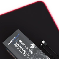 Titanwolf RGB Gaming Mauspad, Mousepad XL 800 x 300mm verbessert Präzision & Geschwindigkeit, Emblem rot Titanwolf RGB Gaming Mauspad, Mousepad XL 800 x 300mm verbessert Präzision & Geschwindigkeit, Emblem rot