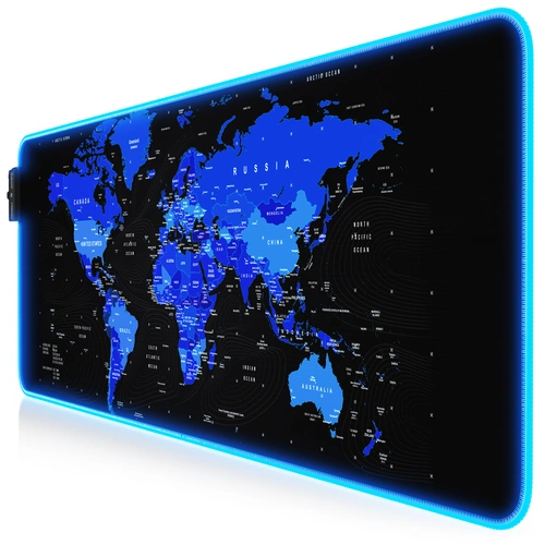 Titanwolf RGB Gaming Mauspad, Mousepad XL 800 x 300mm verbessert Präzision & Geschwindigkeit, Weltkarte blau Titanwolf RGB Gaming Mauspad, Mousepad XL 800 x 300mm verbessert Präzision & Geschwindigkeit, Weltkarte blau