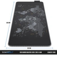 Titanwolf RGB Gaming Mauspad, Mousepad XL 800 x 300mm, verbessert Präzision & Geschwindigkeit, Weltkarte Titanwolf RGB Gaming Mauspad, Mousepad XL 800 x 300mm, verbessert Präzision & Geschwindigkeit, Weltkarte