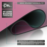 CSL Mauspad, Schreibtischunterlage XXL, Elegante Leder Optik, Mousepad 900 x 400 mm, Dunkelrosa CSL Mauspad, Schreibtischunterlage XXL, Elegante Leder Optik, Mousepad 900 x 400 mm, Dunkelrosa