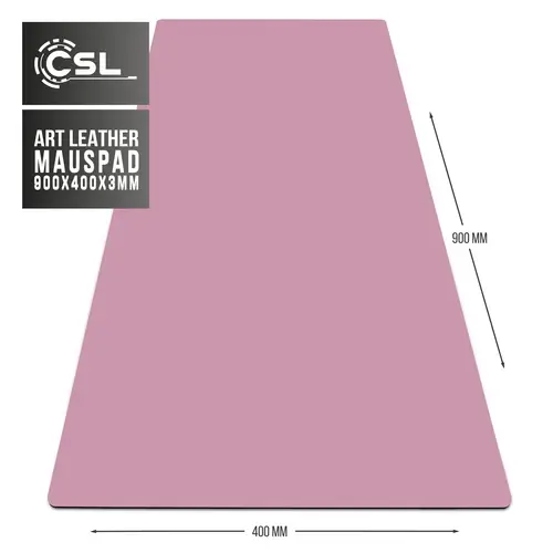 CSL Mauspad, Schreibtischunterlage XXL, Elegante Leder Optik, Mousepad 900 x 400 mm, Dunkelrosa CSL Mauspad, Schreibtischunterlage XXL, Elegante Leder Optik, Mousepad 900 x 400 mm, Dunkelrosa