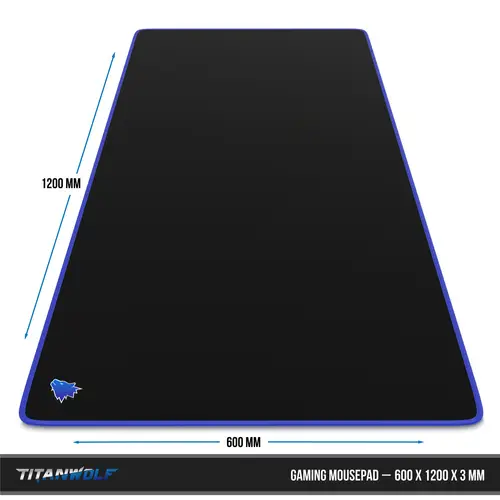 Titanwolf Gaming Mauspad, XXXL Speed Mousepad 1200 x 600 mm, Geschwindigkeit & Präzision, Symbol Blue Titanwolf Gaming Mauspad, XXXL Speed Mousepad 1200 x 600 mm, Geschwindigkeit & Präzision, Symbol Blue