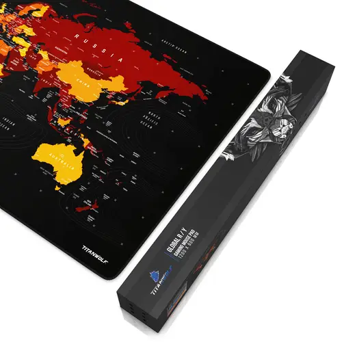 Titanwolf Gaming Mauspad, XXXL Speed Mousepad 1200 x 600 mm, Geschwindigkeit & Präzision, Weltkarte rot Titanwolf Gaming Mauspad, XXXL Speed Mousepad 1200 x 600 mm, Geschwindigkeit & Präzision, Weltkarte rot