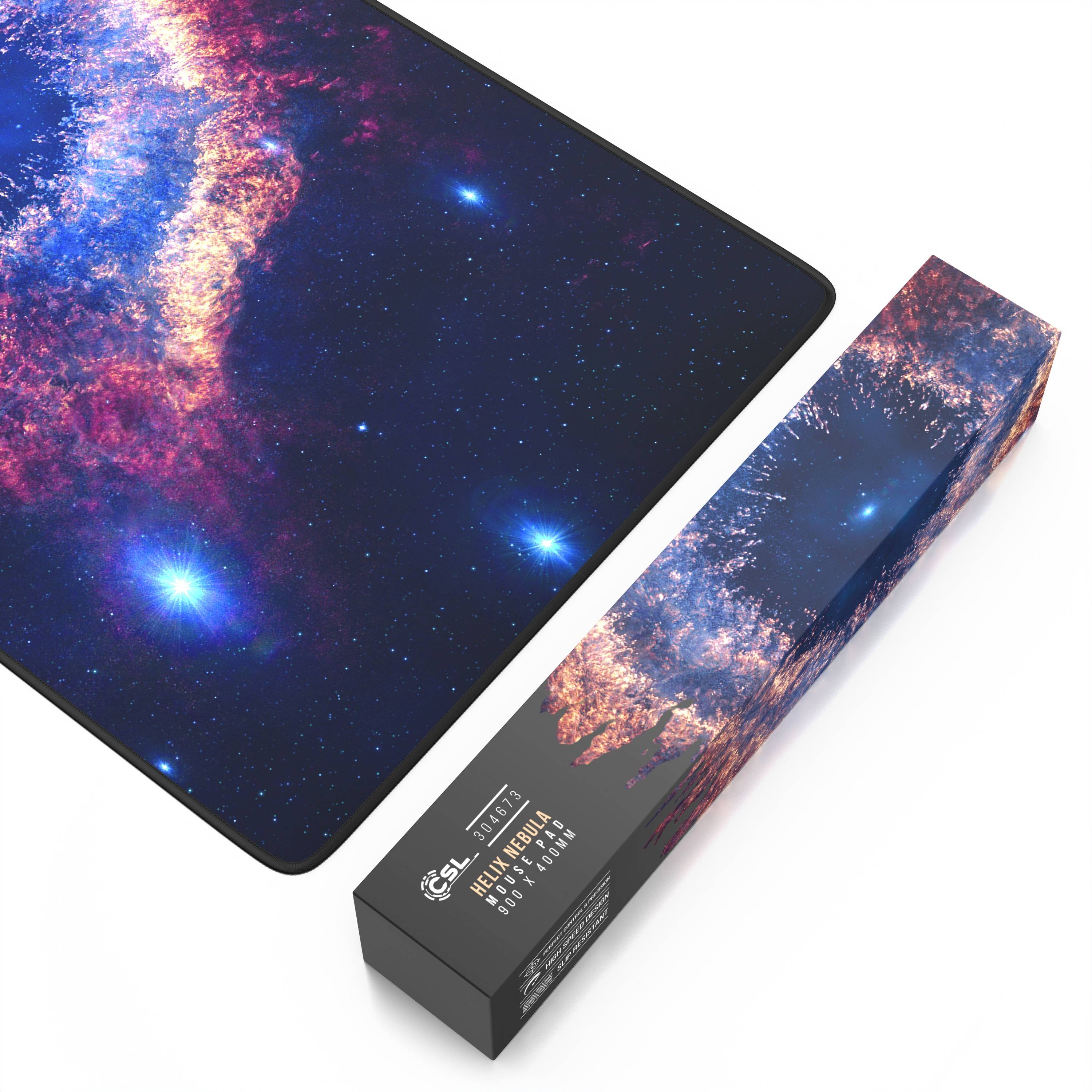 CSL Gaming Mauspad, XXL Schreibtischunterlage 900 x 400mm, Präzision & Geschwindigkeit, Supernova