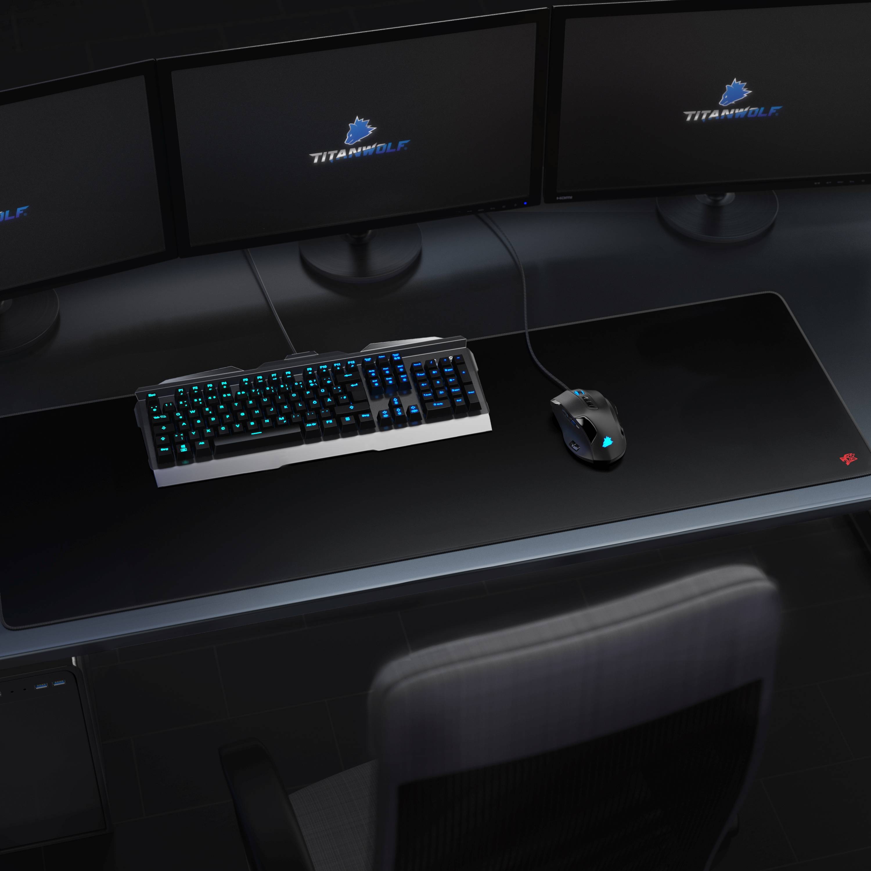 Titanwolf Gaming Mauspad, XXXL Speed Mousepad 1200 x 400 mm, Geschwindigkeit & Präzision, Titanwolf rot