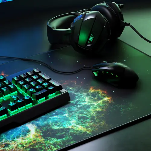 CSL Gaming Mauspad, XXL Schreibtischunterlage 900 x 400mm, Präzision & Geschwindigkeit, Galaxie CSL Gaming Mauspad, XXL Schreibtischunterlage 900 x 400mm, Präzision & Geschwindigkeit, Galaxie