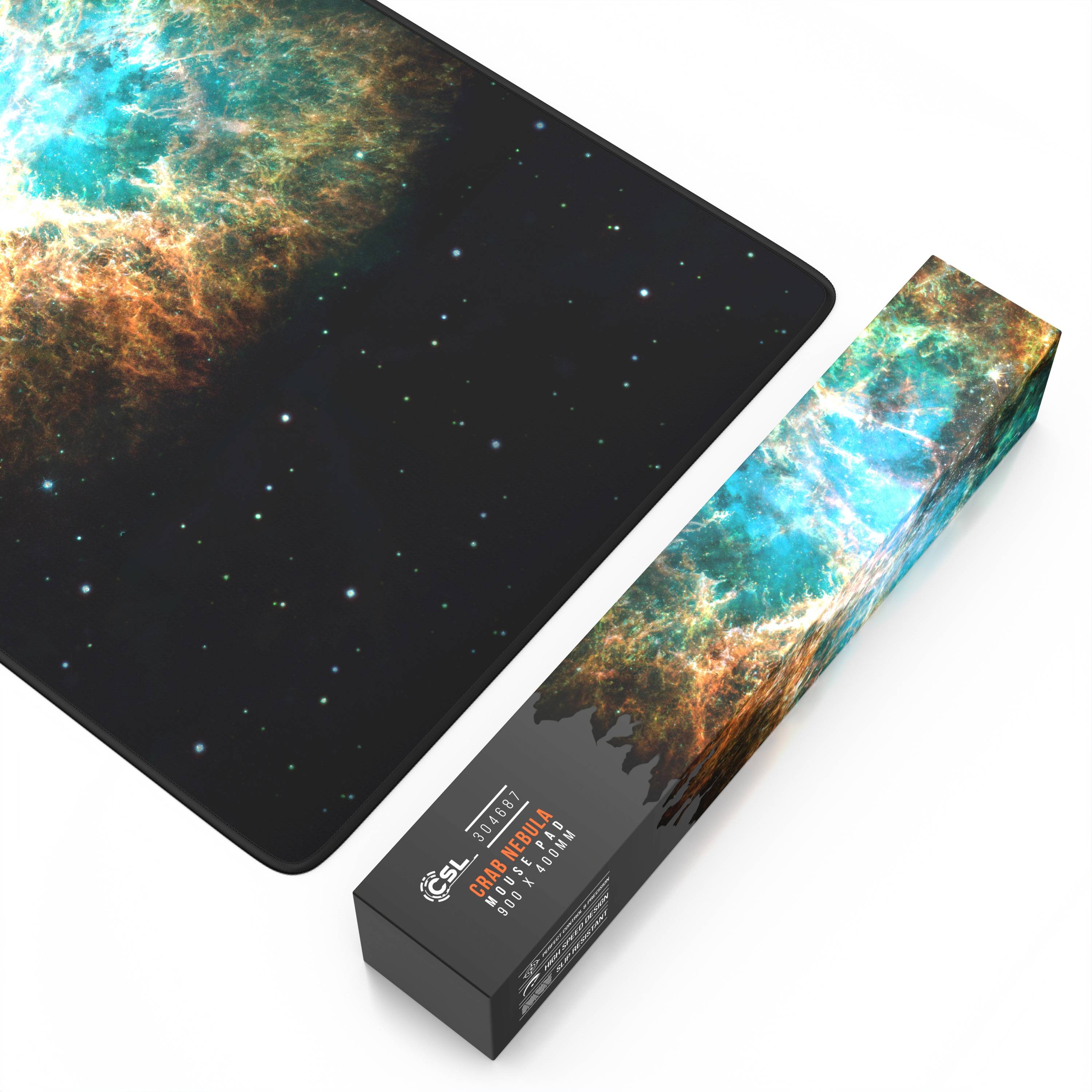 CSL Gaming Mauspad, XXL Schreibtischunterlage 900 x 400mm, Präzision & Geschwindigkeit, Galaxie