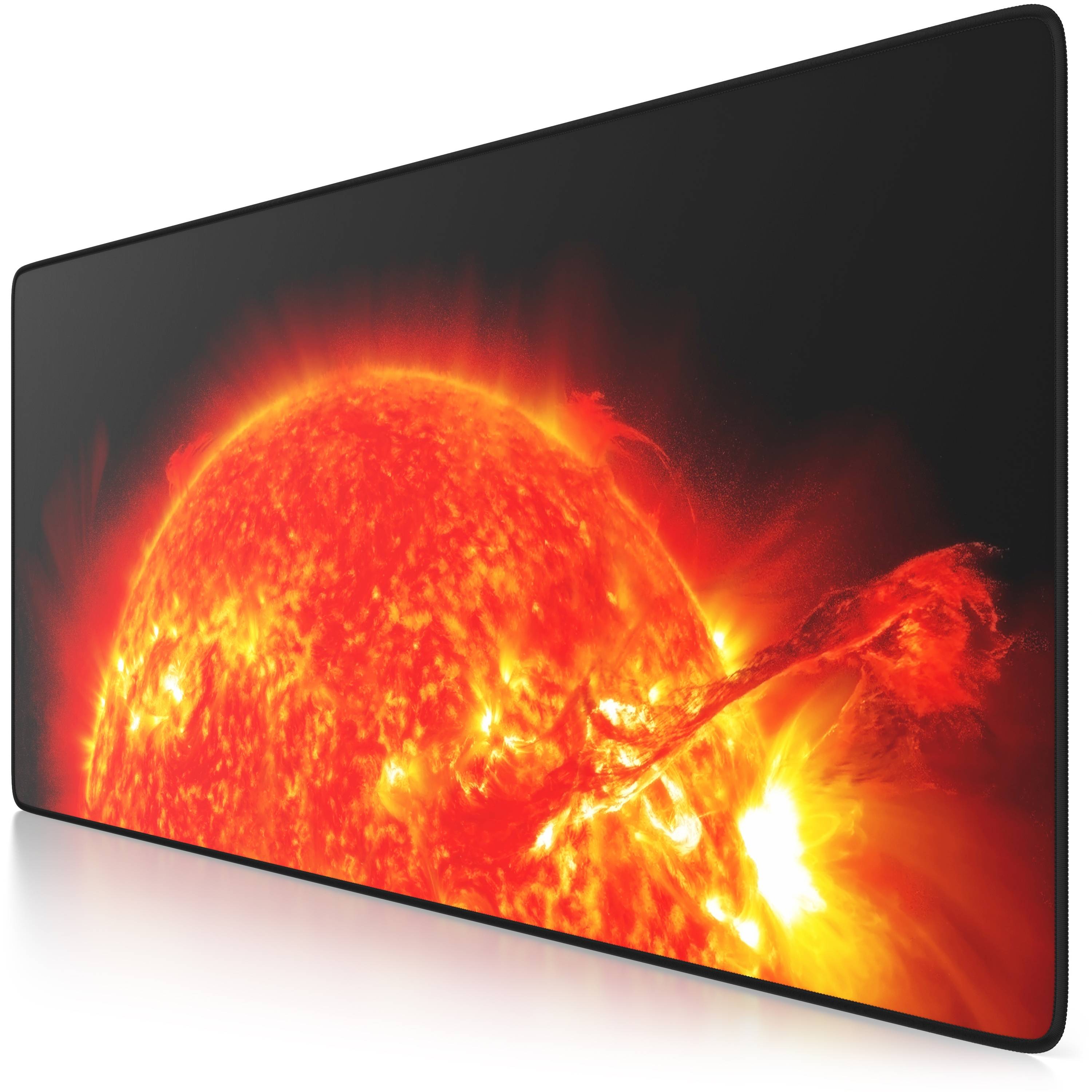 CSL Gaming Mauspad, XXL Schreibtischunterlage 900 x 400mm, Präzision & Geschwindigkeit, Rote Sonne