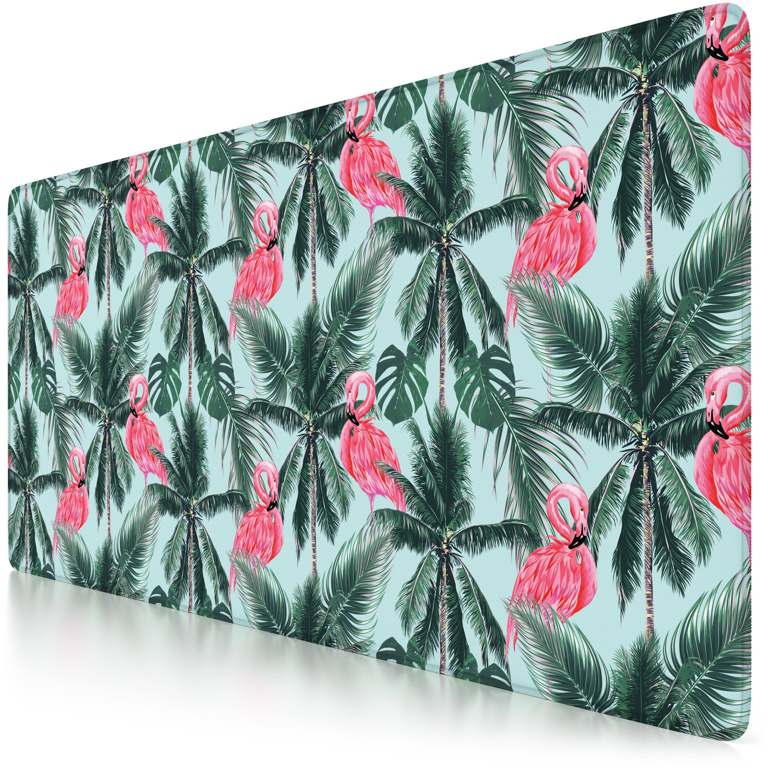 CSL Gaming Mauspad, XXL, 900 x 400 x 3 mm, Schreibtischunterlage, extralarge, waschbar, Flamingos