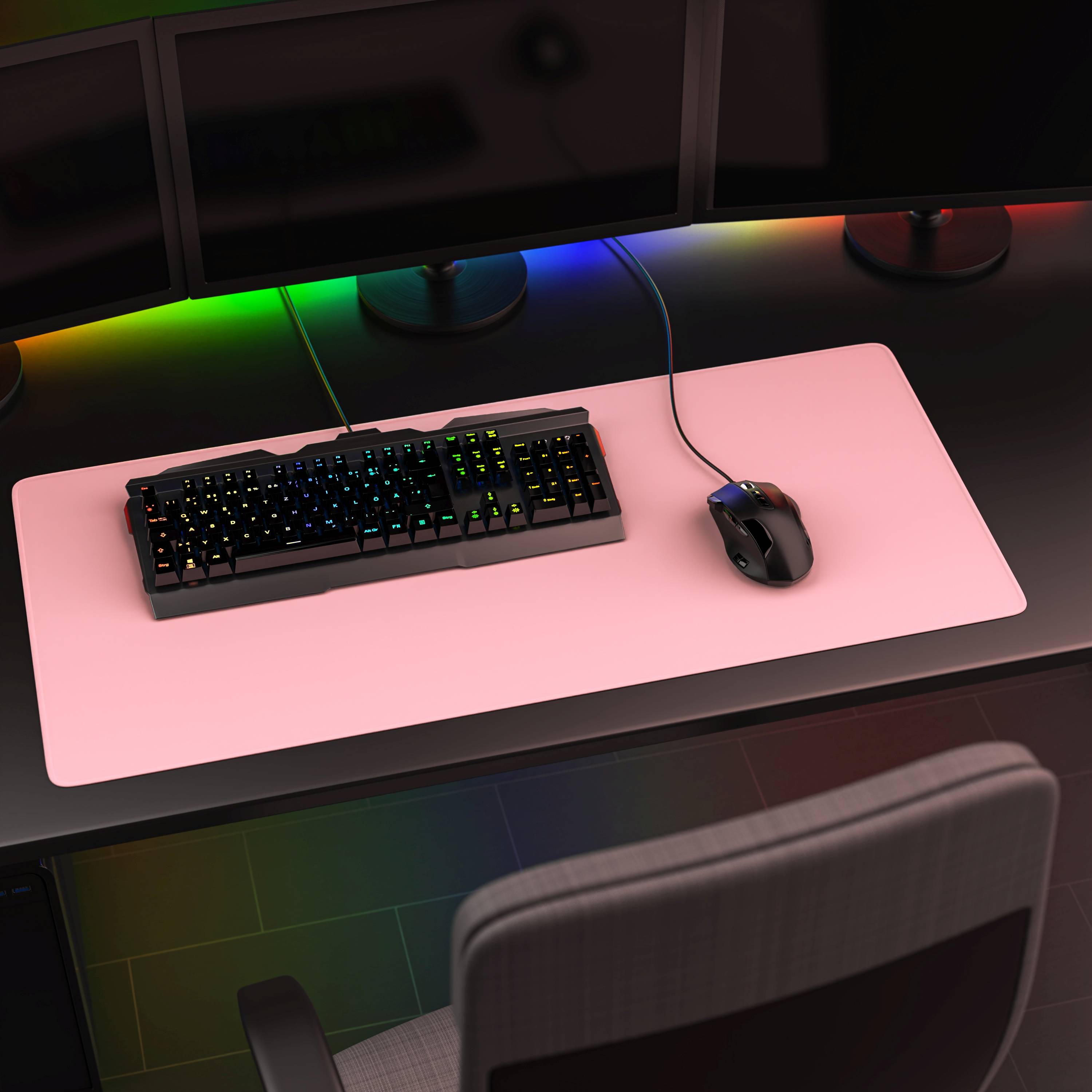 CSL Gaming Mauspad, XXL, 900 x 400 x 3 mm, Schreibtischunterlage, extralarge, waschbar, rosa