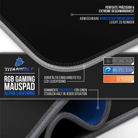 Titanwolf RGB Gaming Mauspad, Mousepad XL 800 x 300mm verbessert Präzision & Geschwindigkeit, schwarz Titanwolf RGB Gaming Mauspad, Mousepad XL 800 x 300mm verbessert Präzision & Geschwindigkeit, schwarz