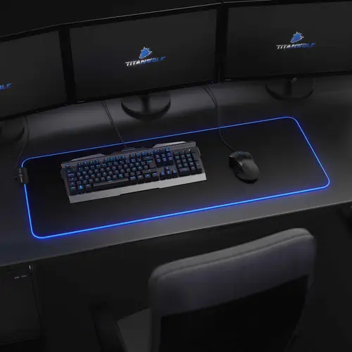 Titanwolf RGB Gaming Mauspad, Mousepad XL 800 x 300mm verbessert Präzision & Geschwindigkeit, schwarz Titanwolf RGB Gaming Mauspad, Mousepad XL 800 x 300mm verbessert Präzision & Geschwindigkeit, schwarz