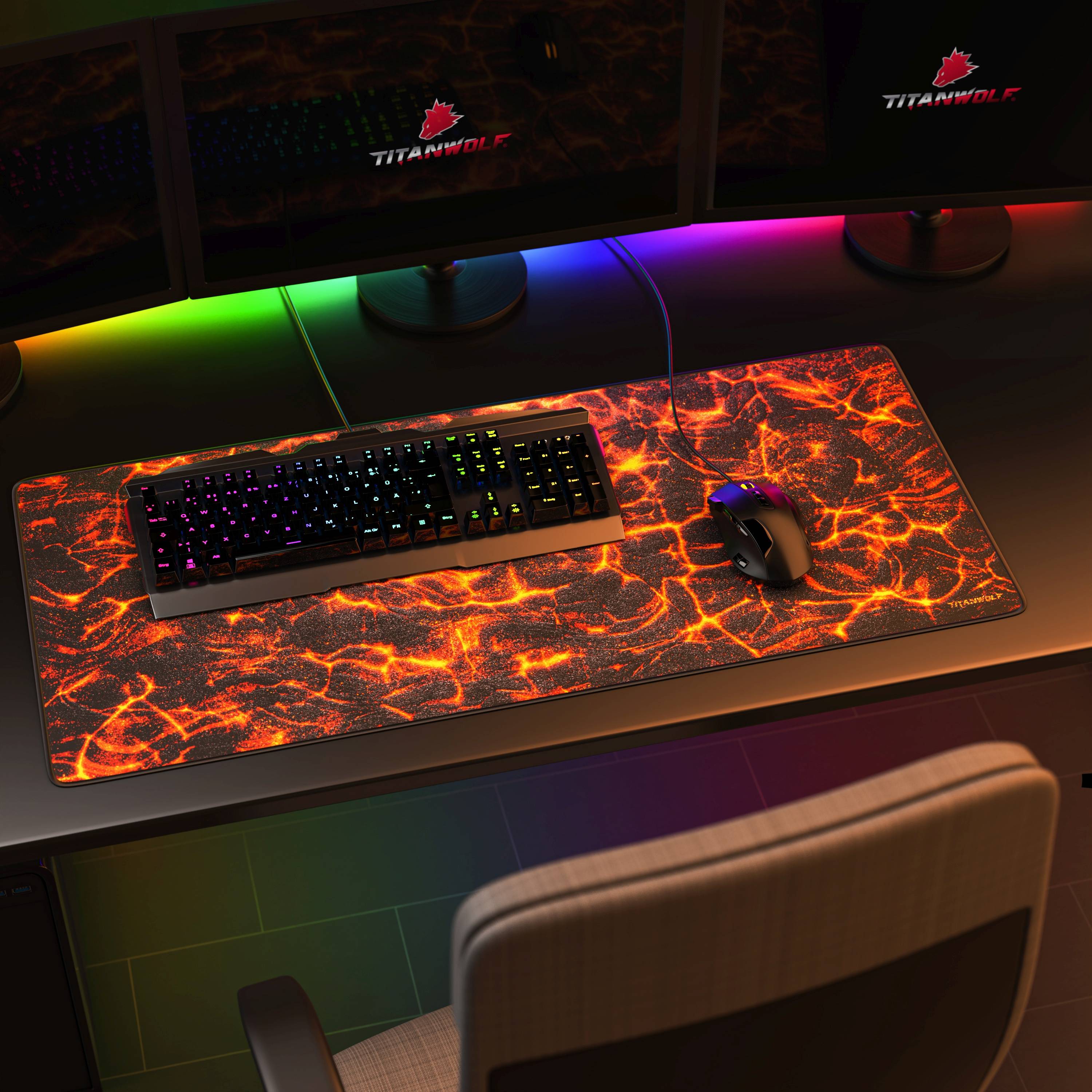 CSL Gaming Mauspad, XXL, Mousepad, 900 x 400 x 3 mm, Tischunterlage, abwaschbar, Lava V2